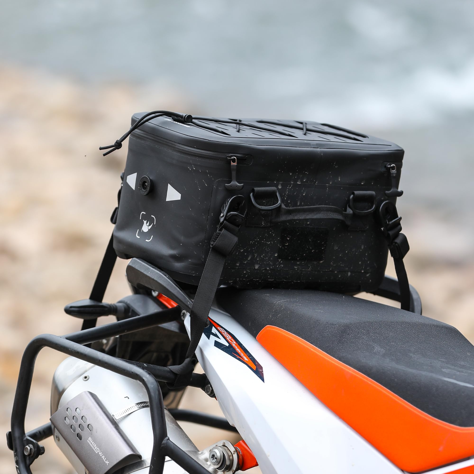 Rhinowalk 16L Motorrad Gepäckrolle wasserdichte Sitz- Seitenkoffer-Tasche MOLLE-System Thermoisolierung TPU-Boden