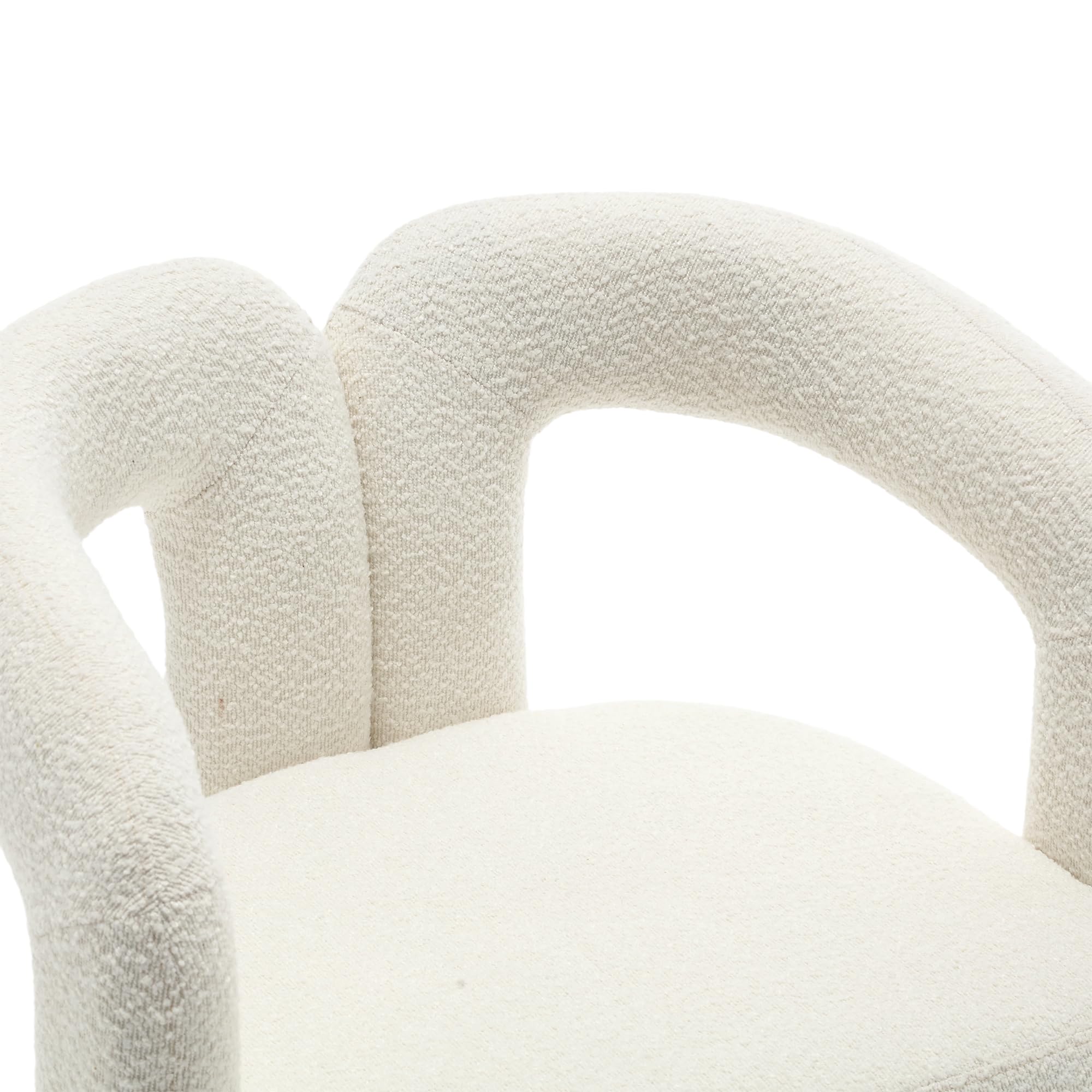 360 Grad Drehbare Kuschelfass-Akzentstühle, runde Sessel mit breiter Polsterung, Flauschiger Stoffsessel für Wohnzimmer, Schlafzimmer, Büro, Warteräume, Beige