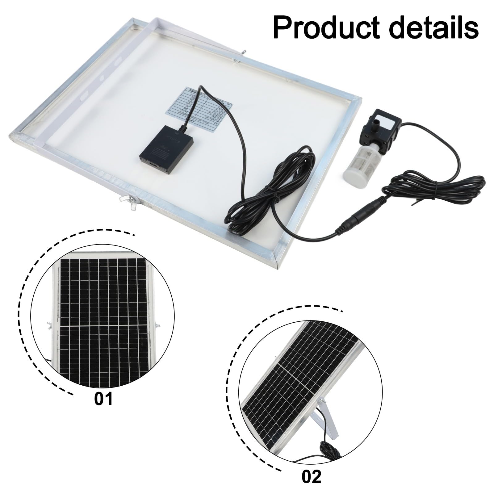 Pannello solare da esterno per pompa dell'acqua Kit 9V 10W Fish Pond Aquarium Fontana Circolazione Filtrazione con 2m Tubo