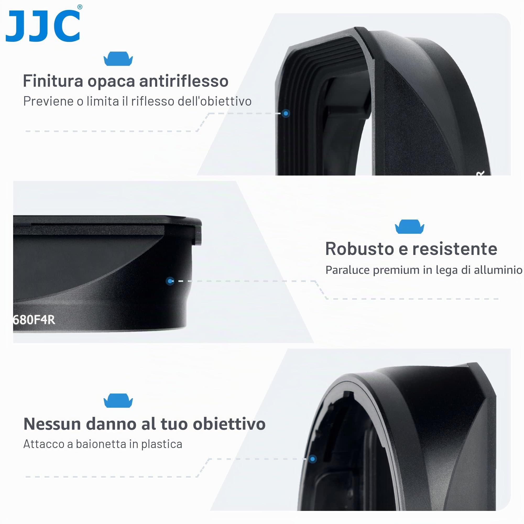 JJC Paraluce quadrato in metallo con cappuccio scorrevole per obiettivo Fujifilm XF 16-80mm f/4 R OIS WR, XF 16-55mm F2.8 R LM WR II (nero)