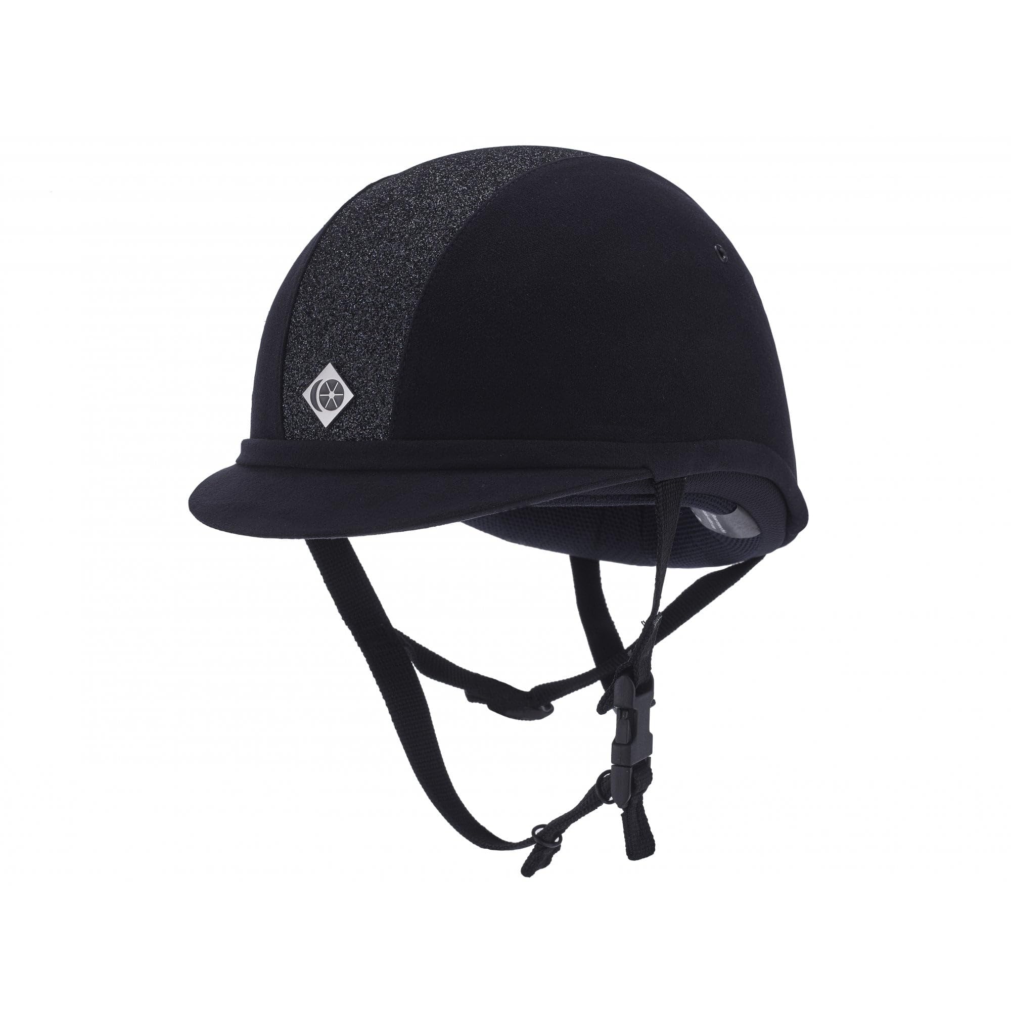 Charles Owen YR8 ROUND Riding Hat - Navy/Navy Sparkle 7.1/4