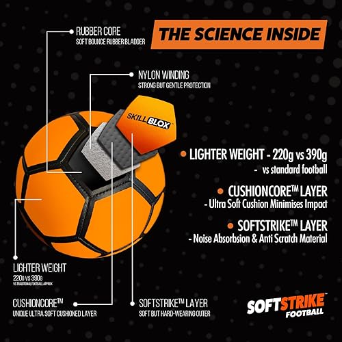 Miniatura 5 de SoftStrike Home - Balón de fútbol para entrenamiento de habilidades en interiores, regalos de fútbol para niños, pelota de habilidades para casa,