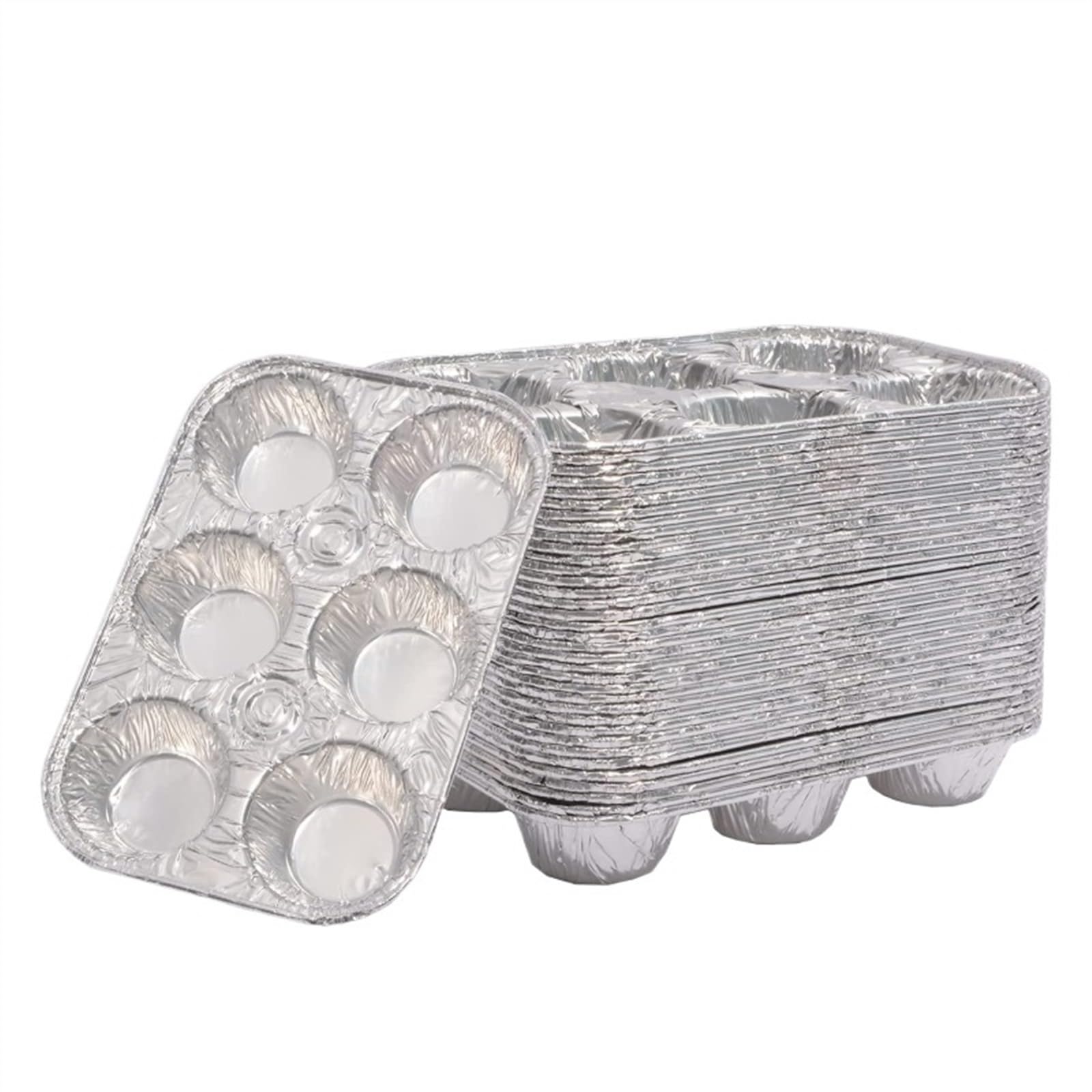 Caja de Aluminio de Seis Rejillas para Barbacoa con Tapa, Caja de Aluminio desechable para el Horno, Cajas de Embalaje para Comida rápida para Llevar (30 Piezas)