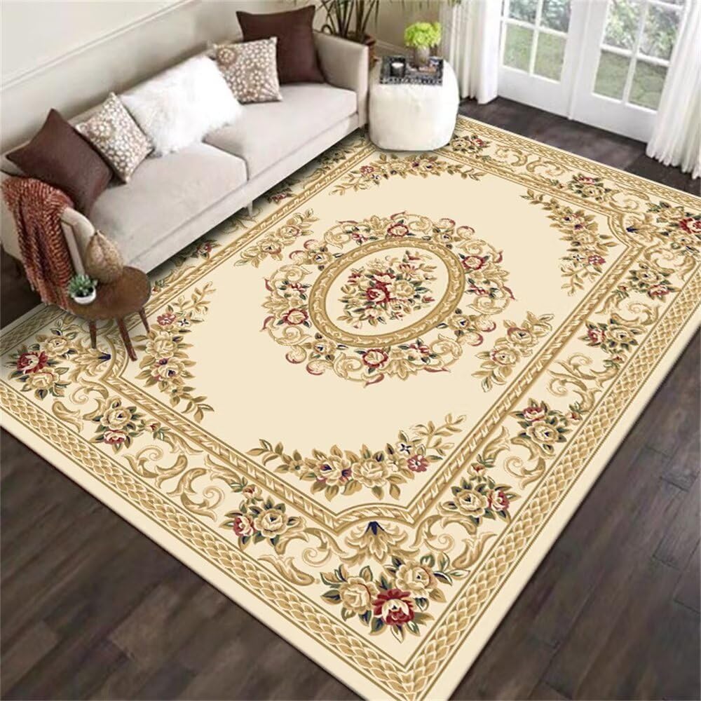 Tapis d'éveil de jeux durable pour bébé et salon vintage floral rouge