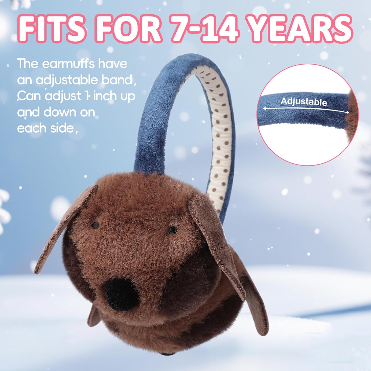 Kids Cat Earmuffs Cute Animal Ear Muffs Winter Outdoor Ear Covers Plush Ear Warmer for Boys Girls Age 7-14 - Image 3