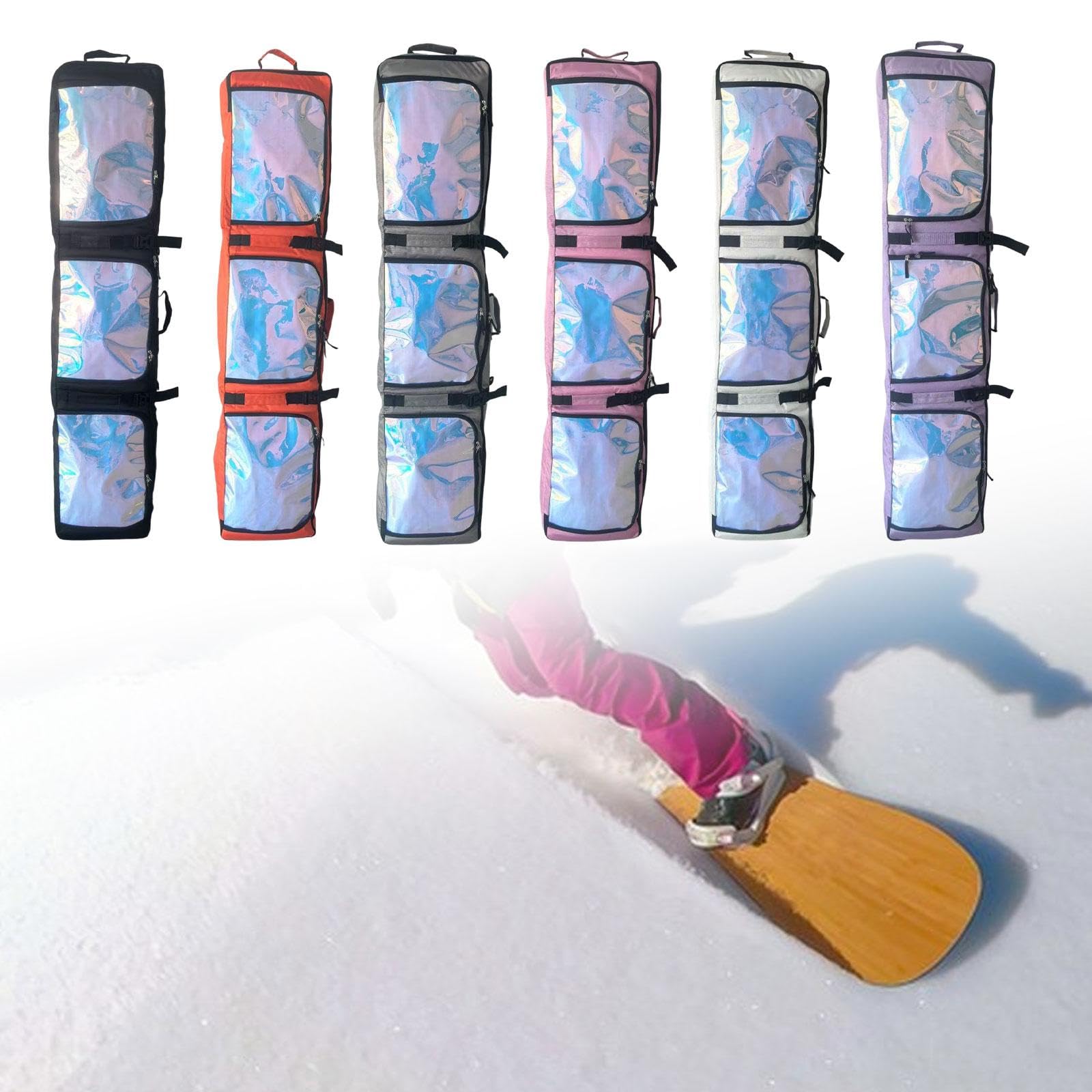 Skischuhtasche mit Helmfach Snowboardtasche, Doppelskitasche mit Rollen, wasserdichte Tasche zur Aufbewahrung Schlittschuhtasche