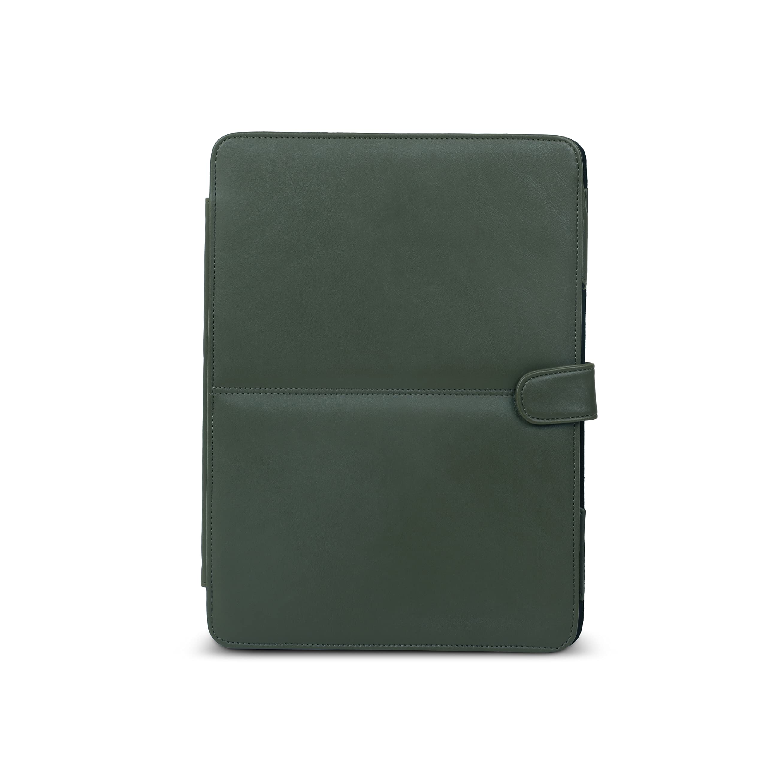 ENTHOPIA 13 to 14 Inches Folio Laptop Case Cover Vegan Leather Compatible for MacBook, Lenovo, Hp, Dell &Other Notebooks - Oive Green