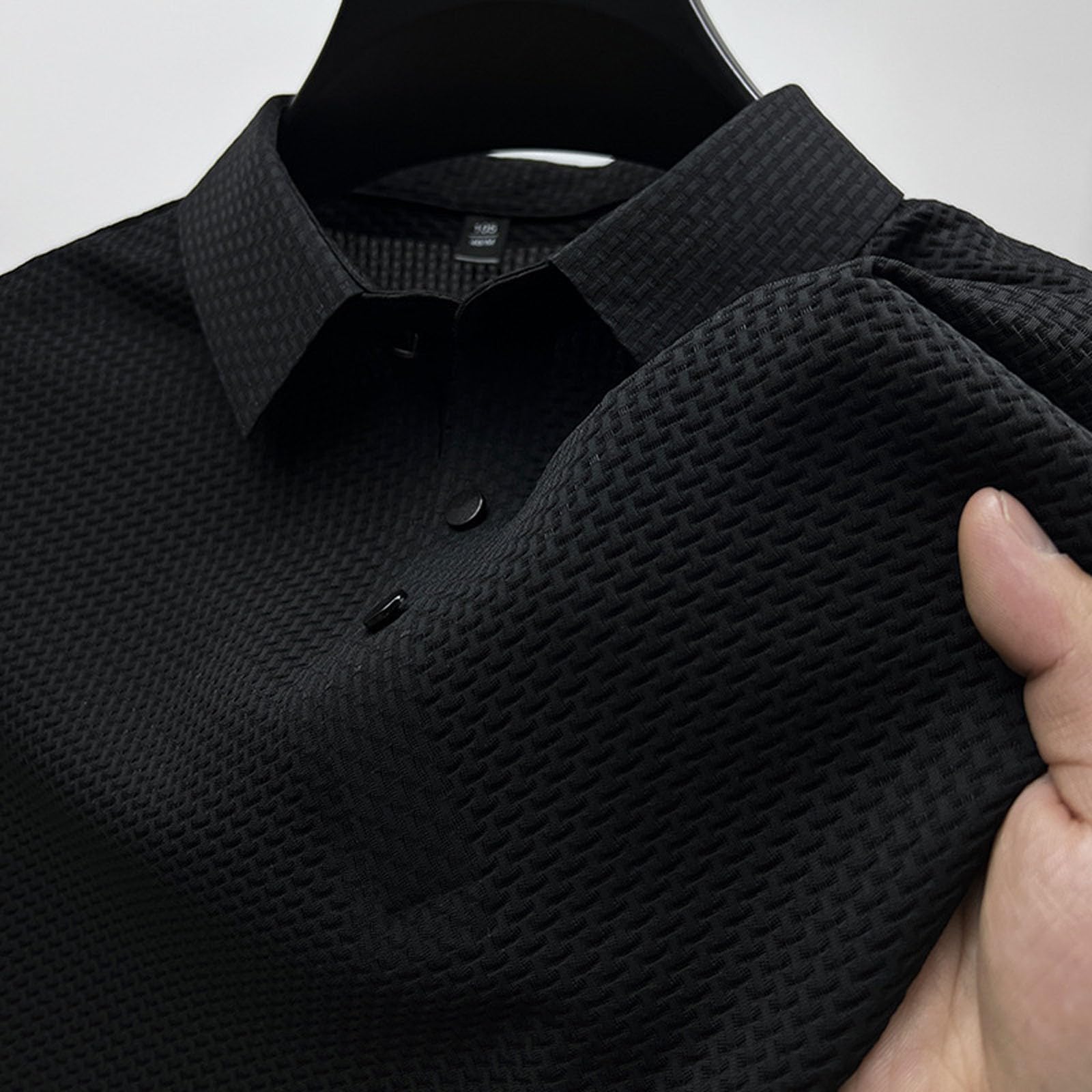 Men's Breeze Polo Shirts Beer Belly Breeze Short Sleeve Wear Collared Textured Shirt Stretchy Quick Dry Casual Golf — view 2