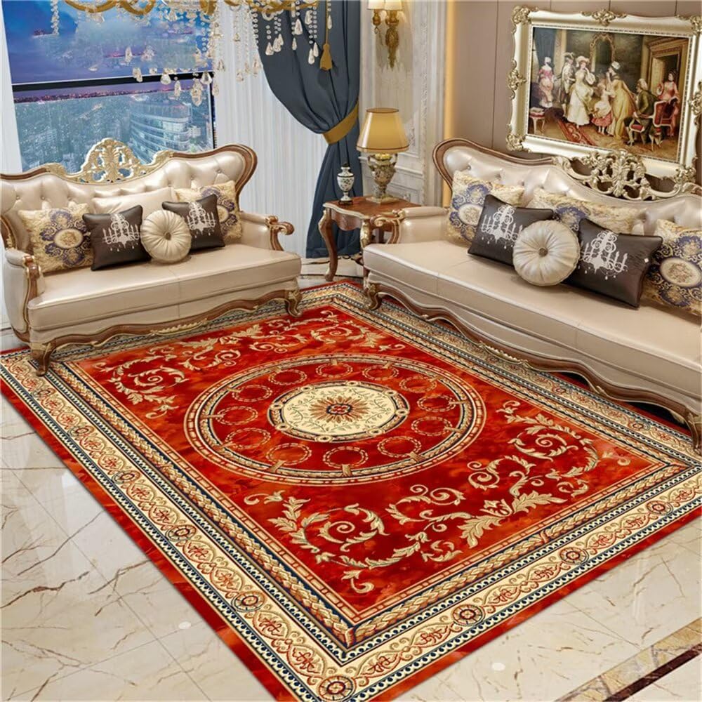 Tapis de chambre enfant rouge 50x80cm lavable et grand tapis salon