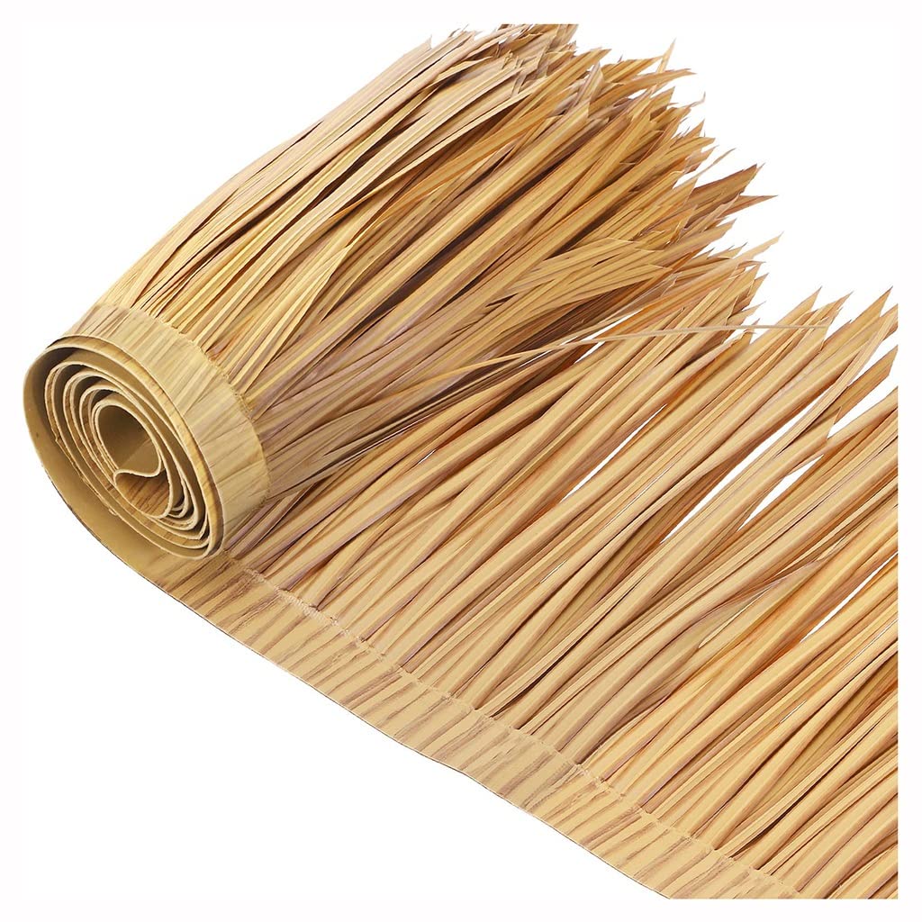 Niusabou Yellow A Straw Roof Mats, Palm Thatch Roll Yellow 0.5X8-30M Roof Decoration Pie(,0.5X15m/1.64X49.2ft)