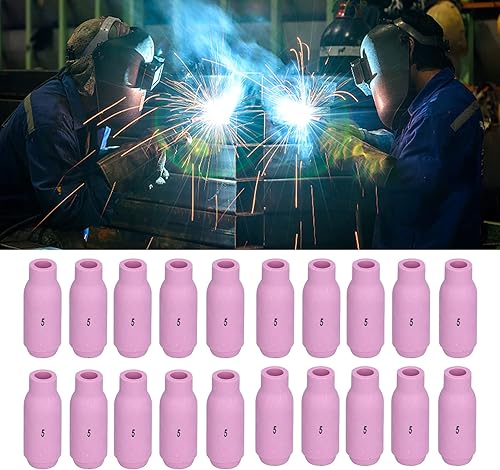 Miniatura 5 de 20 Uds TIG Alúmina Boquillas Copa Cerámica 10N49 5 # TIG Soldador Copas Gas Lens Shield Consumibles Disipación de Calor Rápida para Antorcha de
