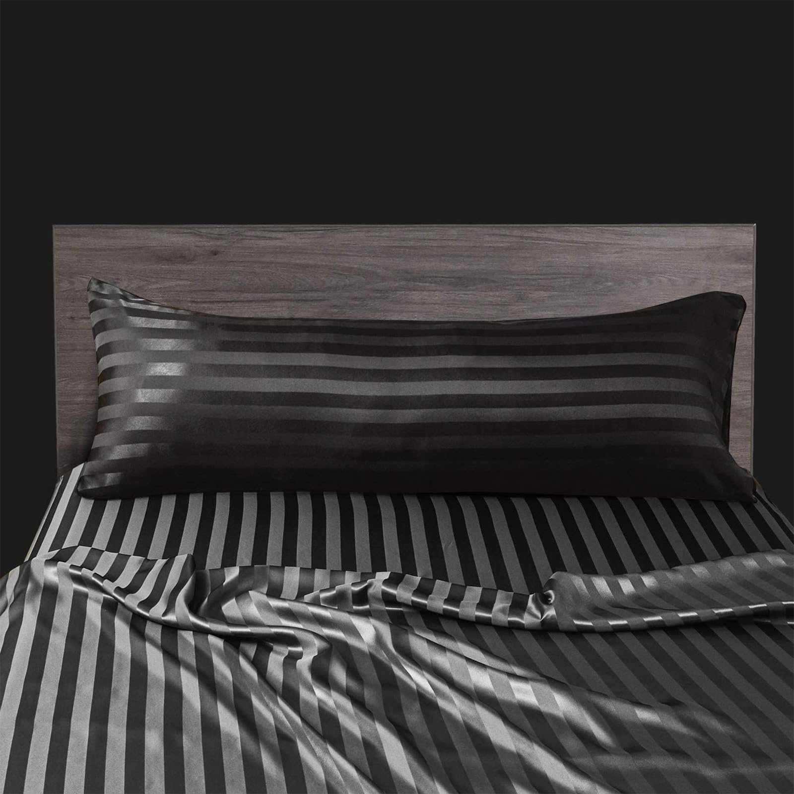 Side Sleeper Pillow Wrinkle Resistant Soft Pillowcase Imitation Silk Satin Fabric with Jacquard Design Envelope Closure
