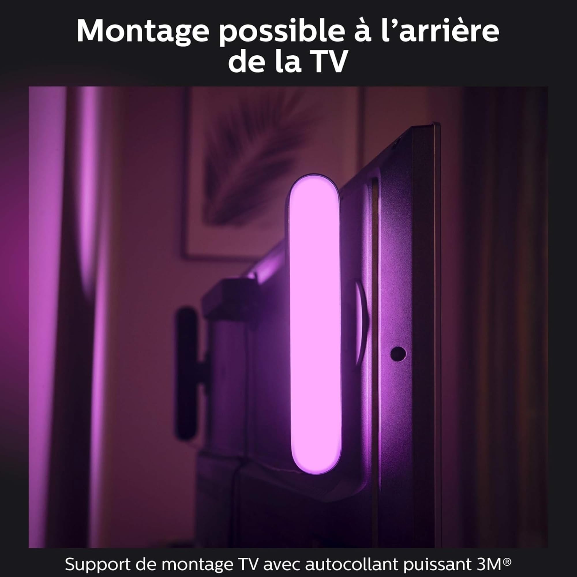 Philips Hue Play White and Color Ambiance Barre lumineuse connectée Pack de 2, unité de base, Éclairage d’ambiance pour TV et gaming (Compatible avec Alexa, Google Assistant et Apple HomeKit), Blanc