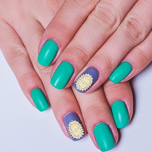 Miniatura 9 de 20 piezas de dijes de uñas virgen de metal Buda s religiosas joyas de uñas 3D s mujeres niñas manicura arte decoración