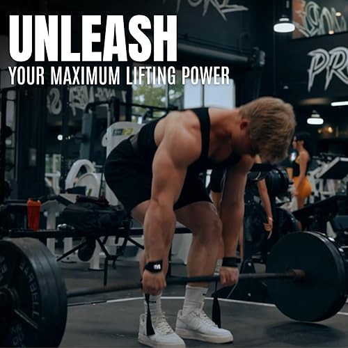 Miniatura 4 de Correas de levantamiento de pesas, soporte de muñeca para hombres, correas de elevación gruesas y cómodas, ajuste seguro, agarre mejorado, correas