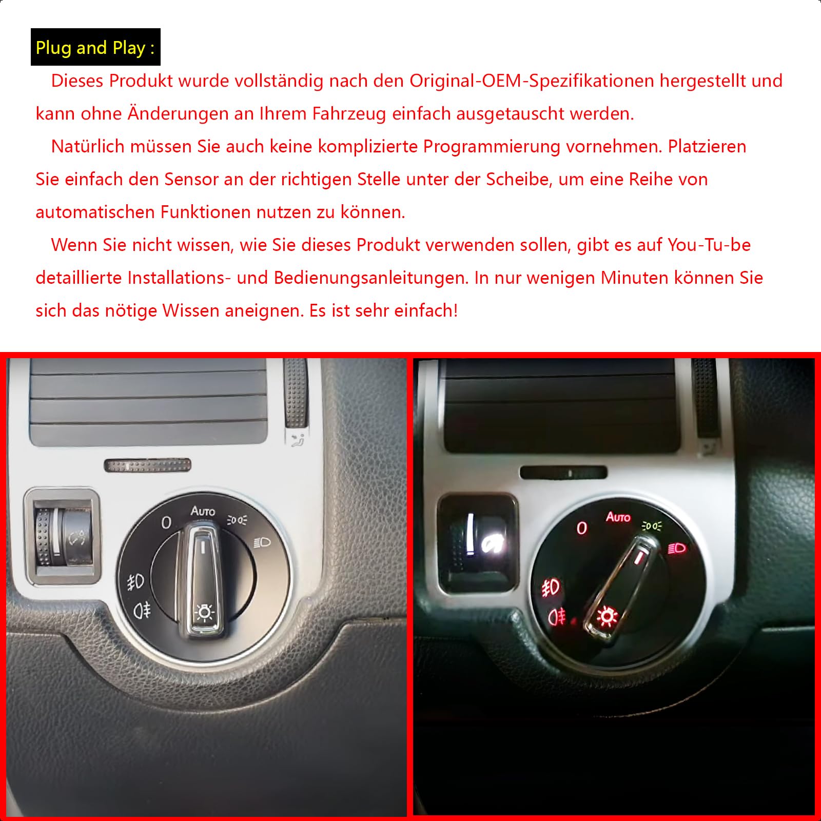 Interruttore automatico della luce T5 per fari auto fendinebbia modulo Mk4 3BD941531 3BD941531A