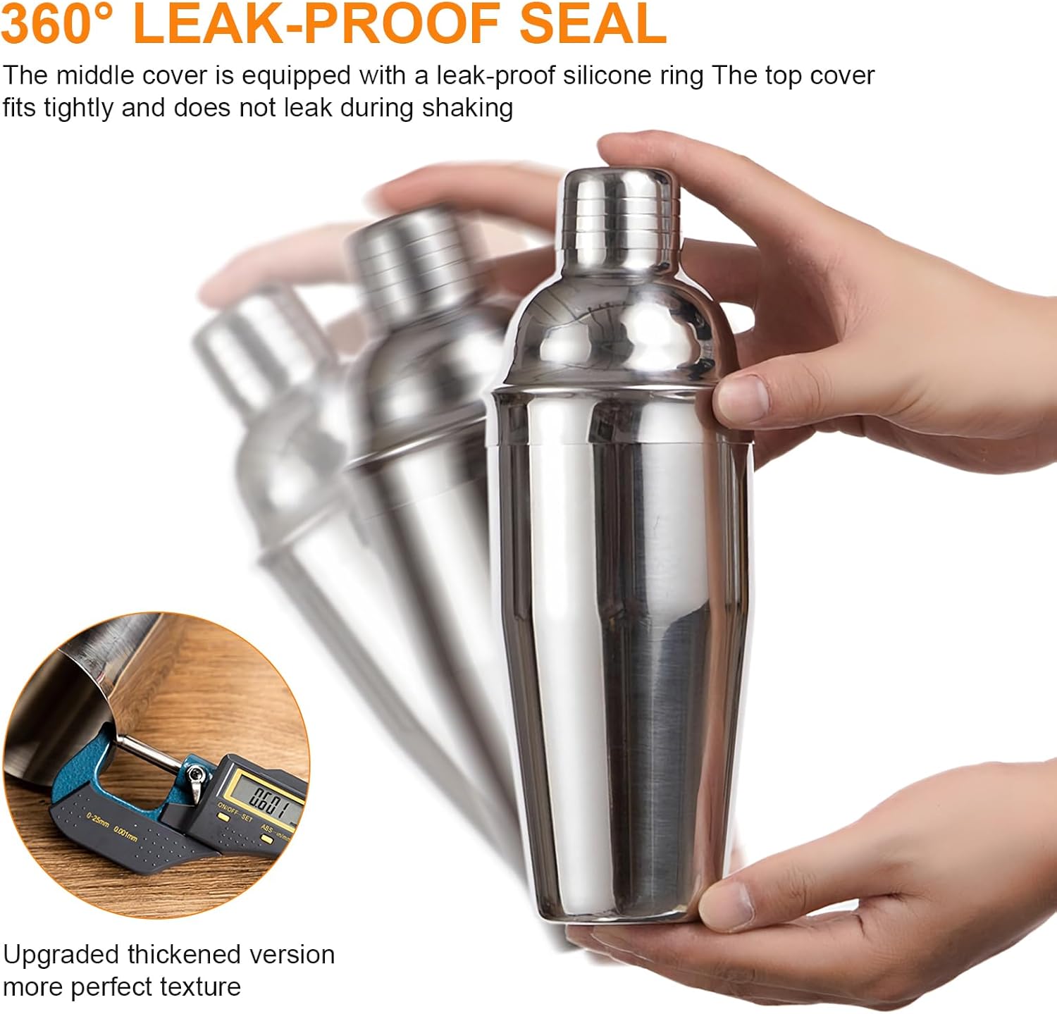 Cocktail Shaker Set,Cocktail Making Kit,Mixology Cocktail Set, Bar Drink Mixer Set With All Essential Accessory Tools (550ML)