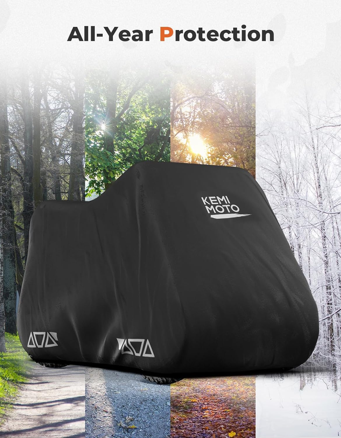 KEMIMOTO Little ATV Cover Small Size, Water-Resistant Little 4-Wheelers Cover, 300D Heavy Duty Quad Cover Compatible with X-PRO 40cc Eagle 40cc Razor Dirt Quad, 47Lx26Wx28H inch