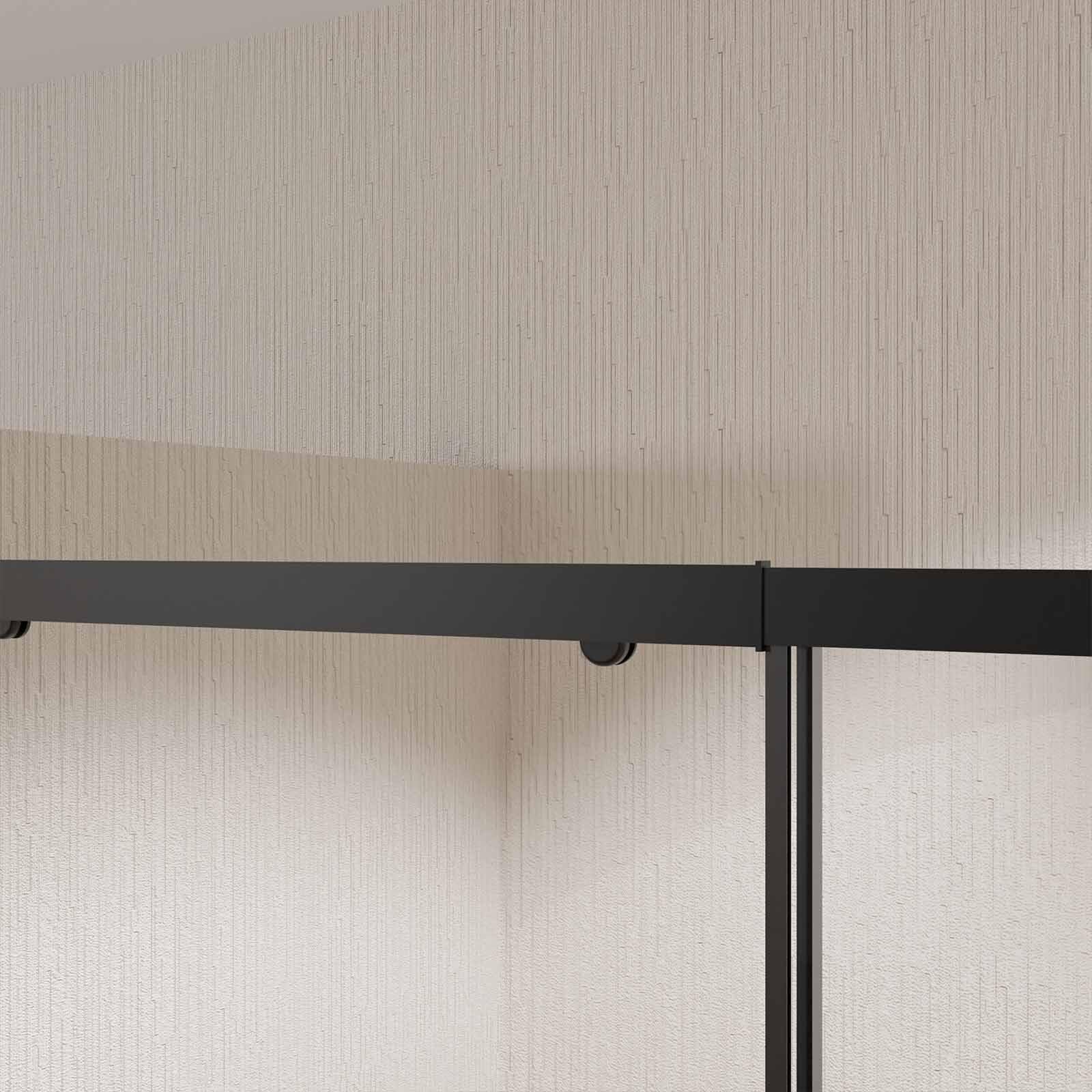 Porte de douche coulissante Noir 120x185cm - Extensible de 112.5 à 126.5 cm - BLACK SLIDE 120
