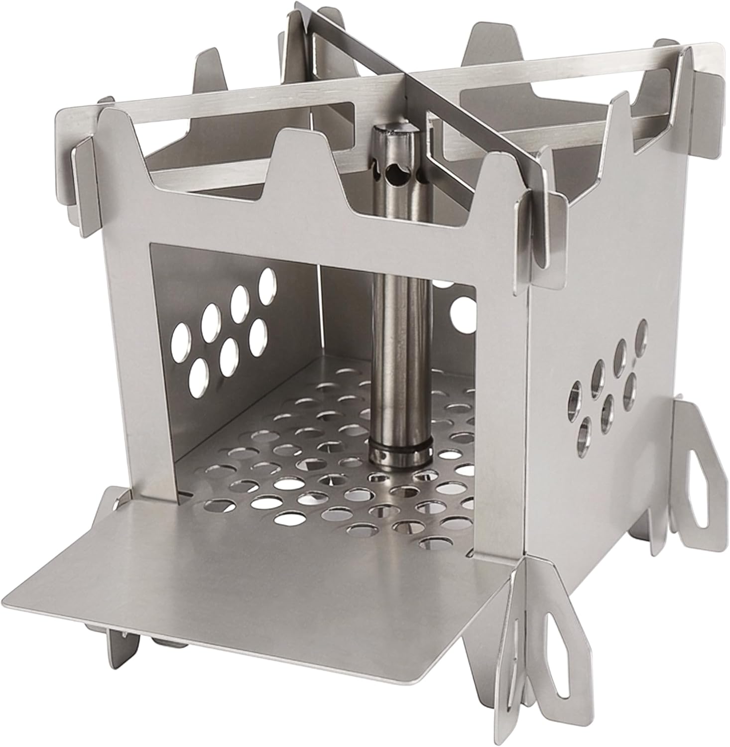 Wood Burning Camping Rocket Stove, Portable Backpacking Stainless Steel Wood Stove Camping Gear Accessories for Emergency Survival Outdoor Hiking Travel Picnic BBQ