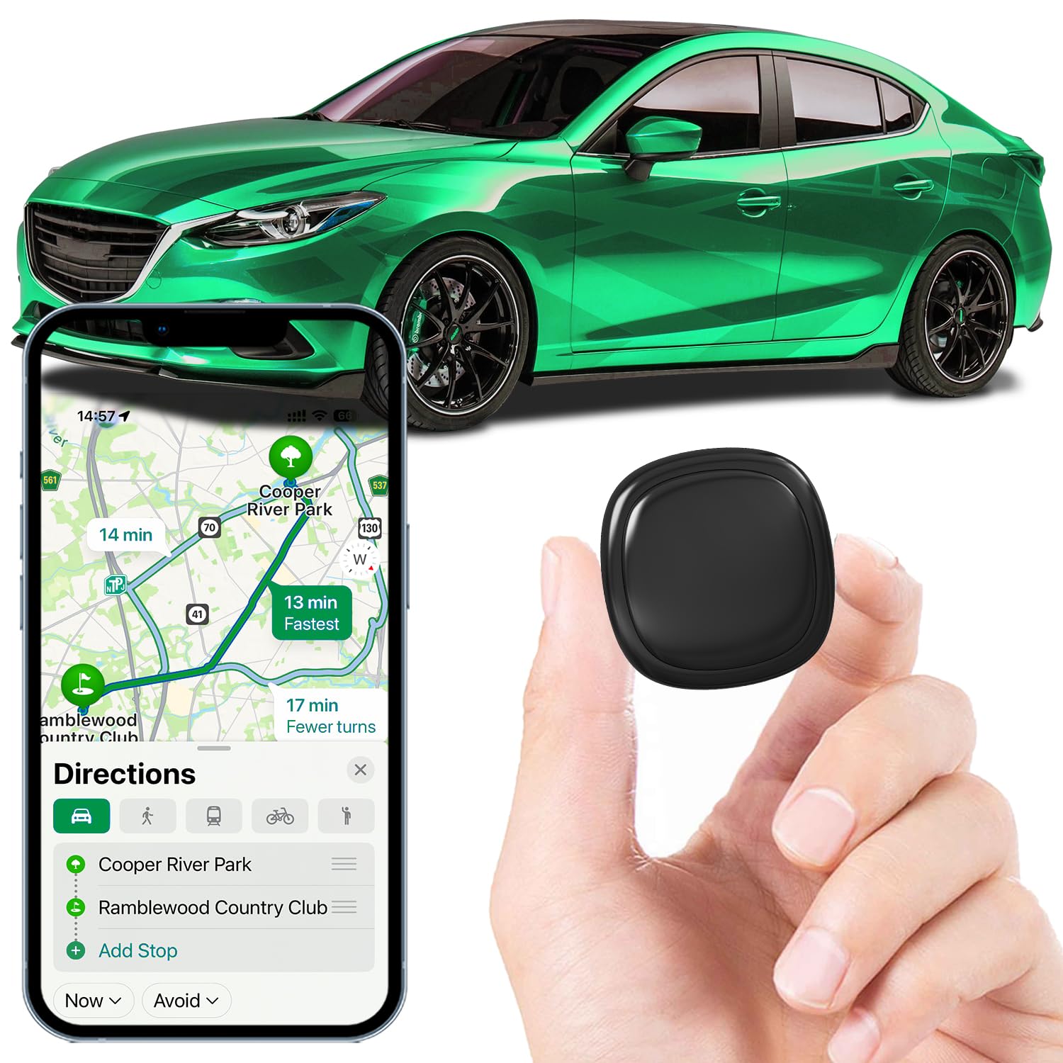 GPS Tracker for Vehicles,Magnetic Car GPS Tracking,Full Global Coverage Location GPS Tracker for Kids,Dogs,No Subscription Required/No Monthly Fee/No SIM Card Required