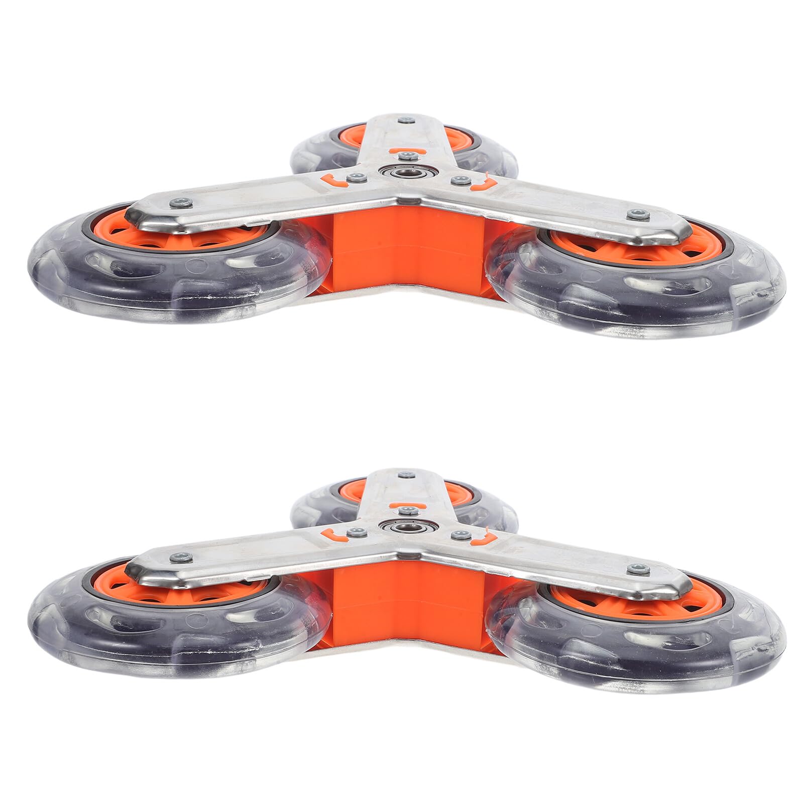 2 Pièces Roues de Remplacement Triangulaires en PU et Acier Inoxydable pour Chariot de Supermarché Monte-escalier, Structure à Trois Roues, Usage Solide pour Courses en Extérieur