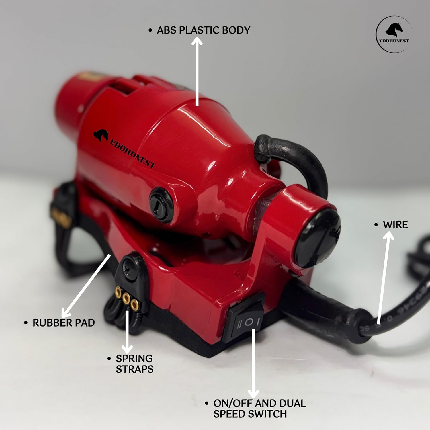 Powerful Double Speed Floating Action for Full Body Massager Corded Electric Powered, Barber Massager Red - Image 3