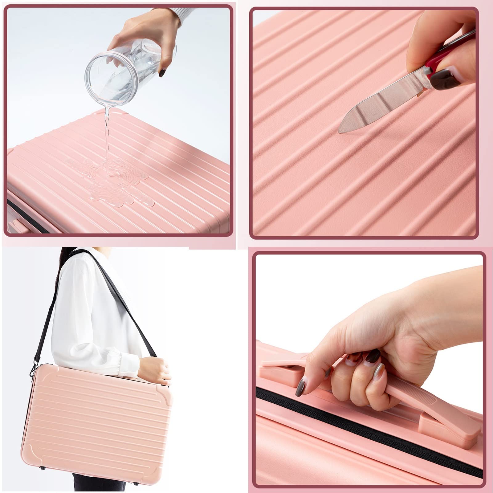 HJXGQJM Beauty Case da Viaggio Borsa Cosmetici,Borsa Trucco da Viaggio Donna Impermeabile Porta Trucchi Professionale Valigetta Organizzativa Borsa Cosmetico, Divisori Regolabili,Rosa(Pink)