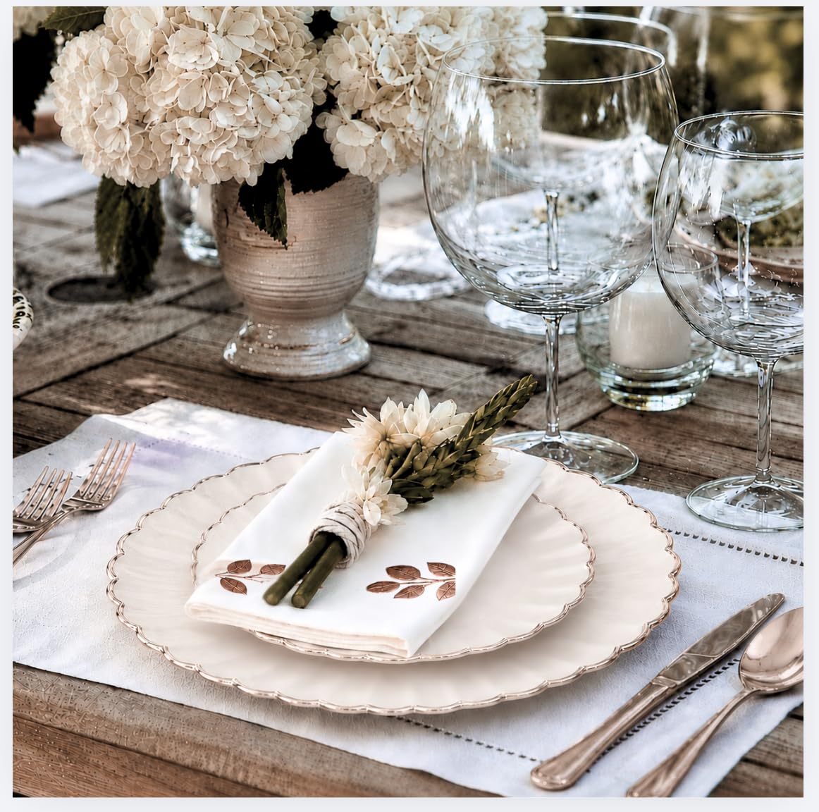 Rose Gold Scalloped Dinnerware Set - 175 Piece -6
