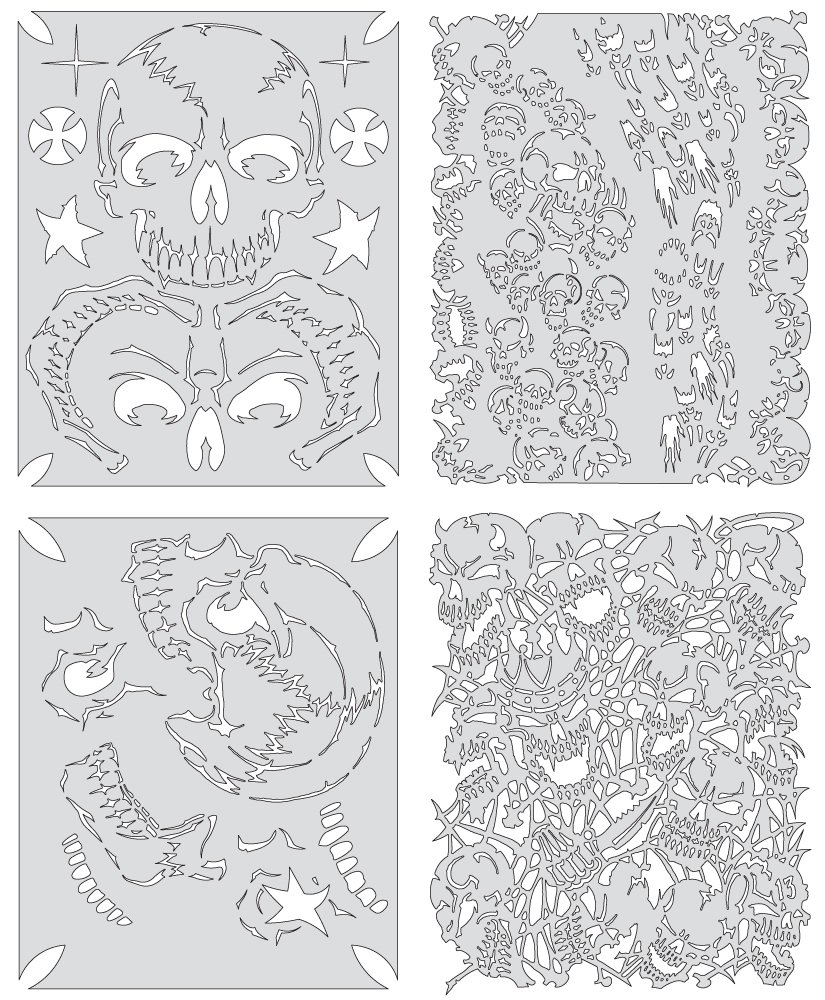 Iwata-Medea Artool - Plantillas para aerógrafo a Mano alzada, diseño de Skullmaster Mini