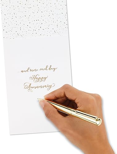 Miniatura 5 de Hallmark Tarjeta de aniversario exclusiva (oro y grano de madera, Love You More) para marido, esposa, pareja, cónyuge