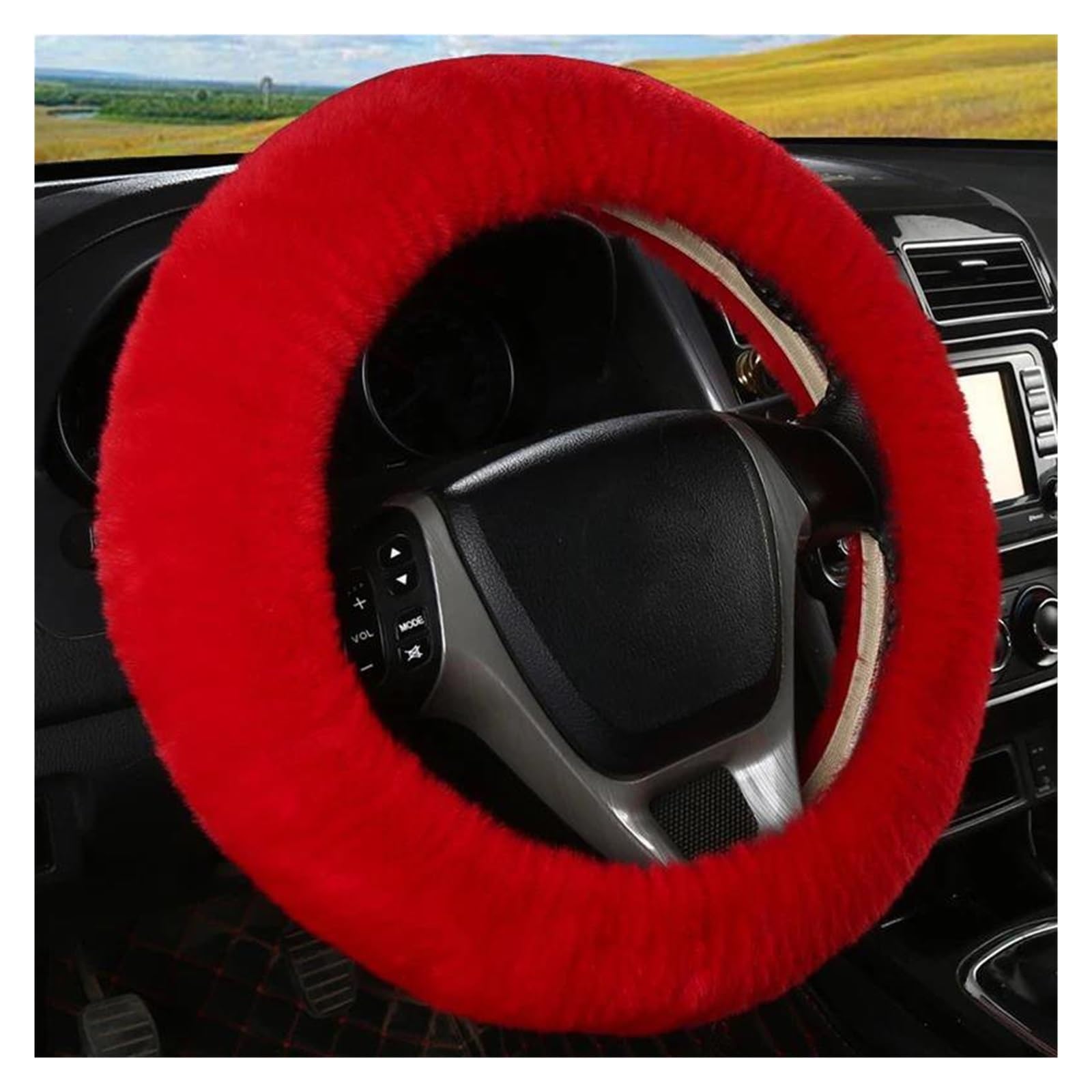 Pokrowiec na kierownicę samochodową uniwersalny 36-39 cm Pokrowiec na kierownicę samochodową Pokrowiec na kierownicę samochodową(Rood)