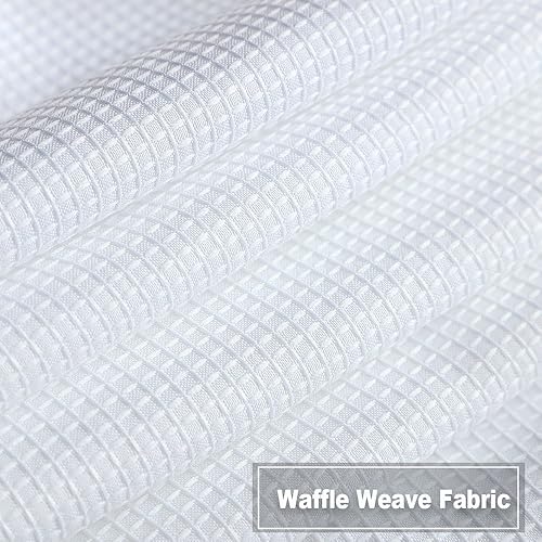 Miniatura 76 de NANAN Tier Curtains for Kitchen 24 Inch, Waffle Weave Textured Tailored Short Curtains for Bathroom Waterproof Window Covering Kitchen Cafe Curtains