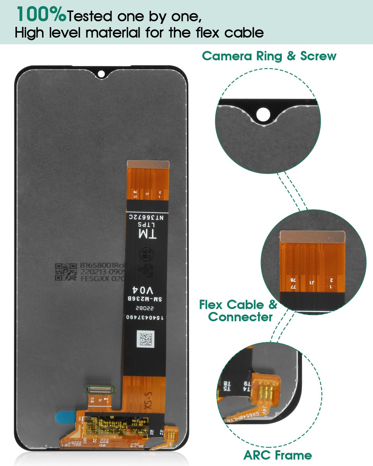 pour Samsung Galaxy A13 4G Écran LCD pour Samsung Galaxy A13 Écran de Remplacement pour Samsung A13 4g LCD Affichage A135 Tactile Digitizer Assemblée A137 Kits de Pièces de