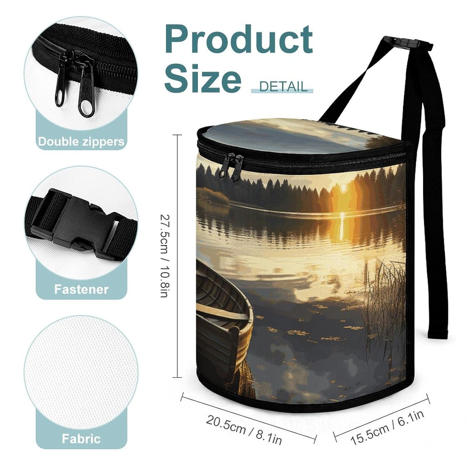 Hanging Car Trash Bag Boat at Lake Shore Printed Car Garbage Storage Bag Leakproof Car Trash Can Portable Garbage Storage Bags