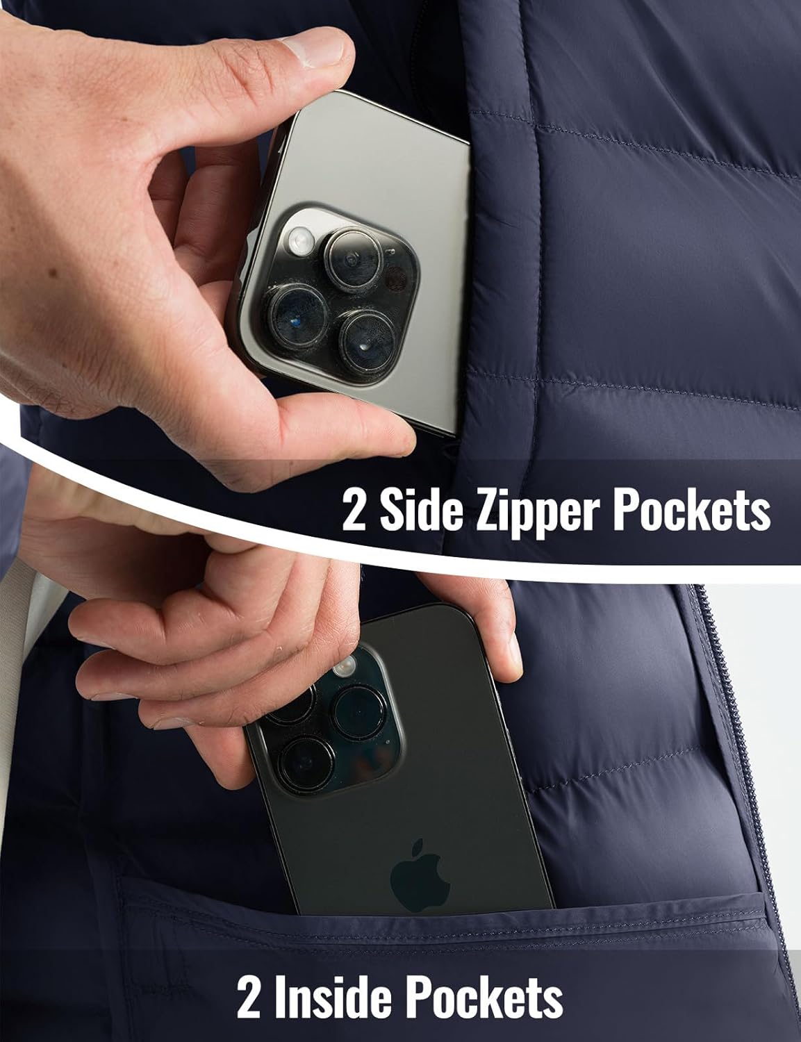 Rdruko Men's Puffer Jacket with Detachable Hood Lightweight Water Resistant Insulated Winter Puffy Coat - Image 6