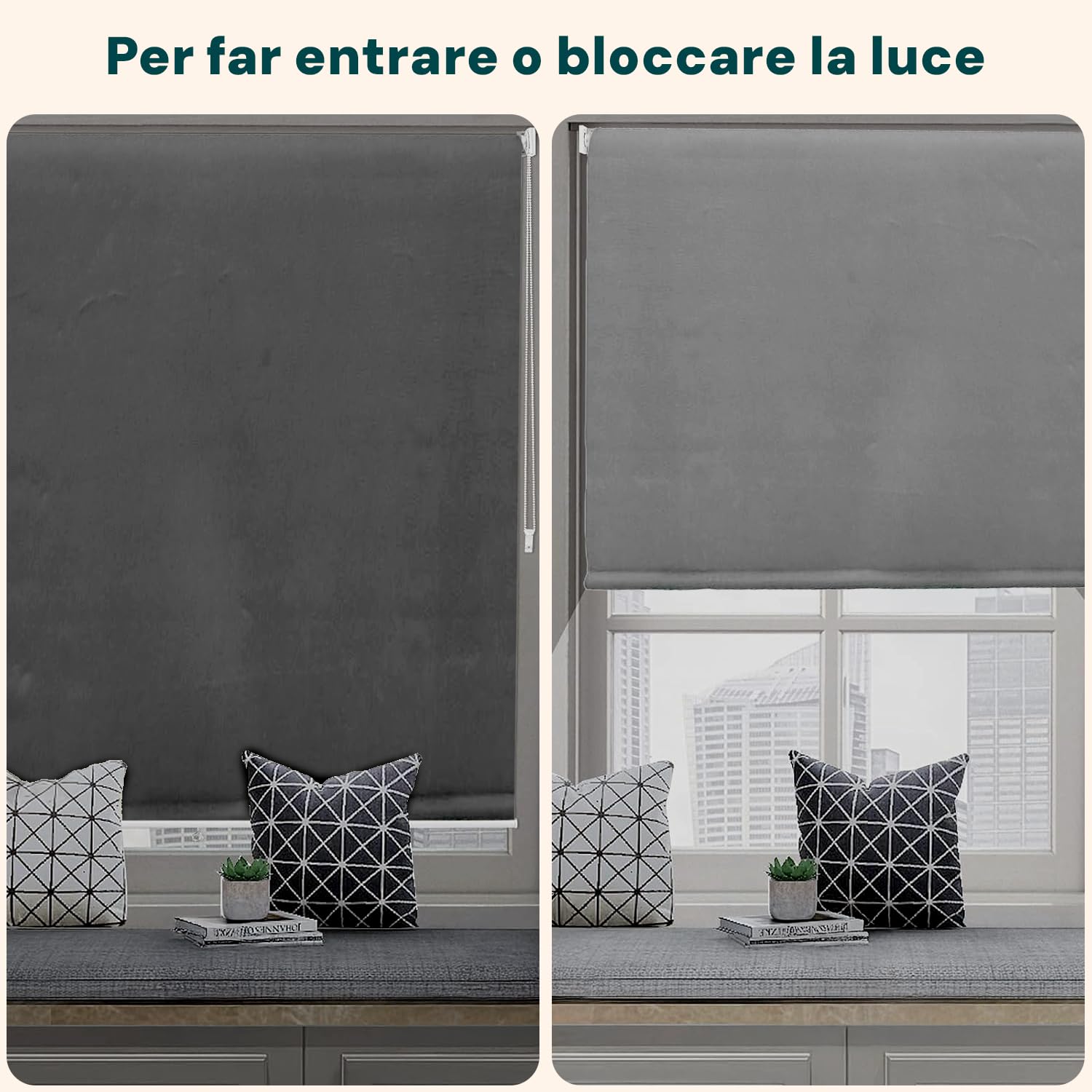 Tenda da Sole a Caduta 250x150 cm con Rullo in Alluminio, Parasole Esterno Grigio, Attacco Soffitto Incluso