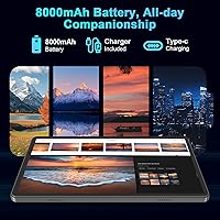 Vista 5 de Tablet 2026 con teclado, 26 GB + 256 GB (expansión de 2 TB), tabletas Android 15 de 10 pulgadas con Octa Core, Gemini AI, WiFi 5G, 8000mAh, BT 5.0