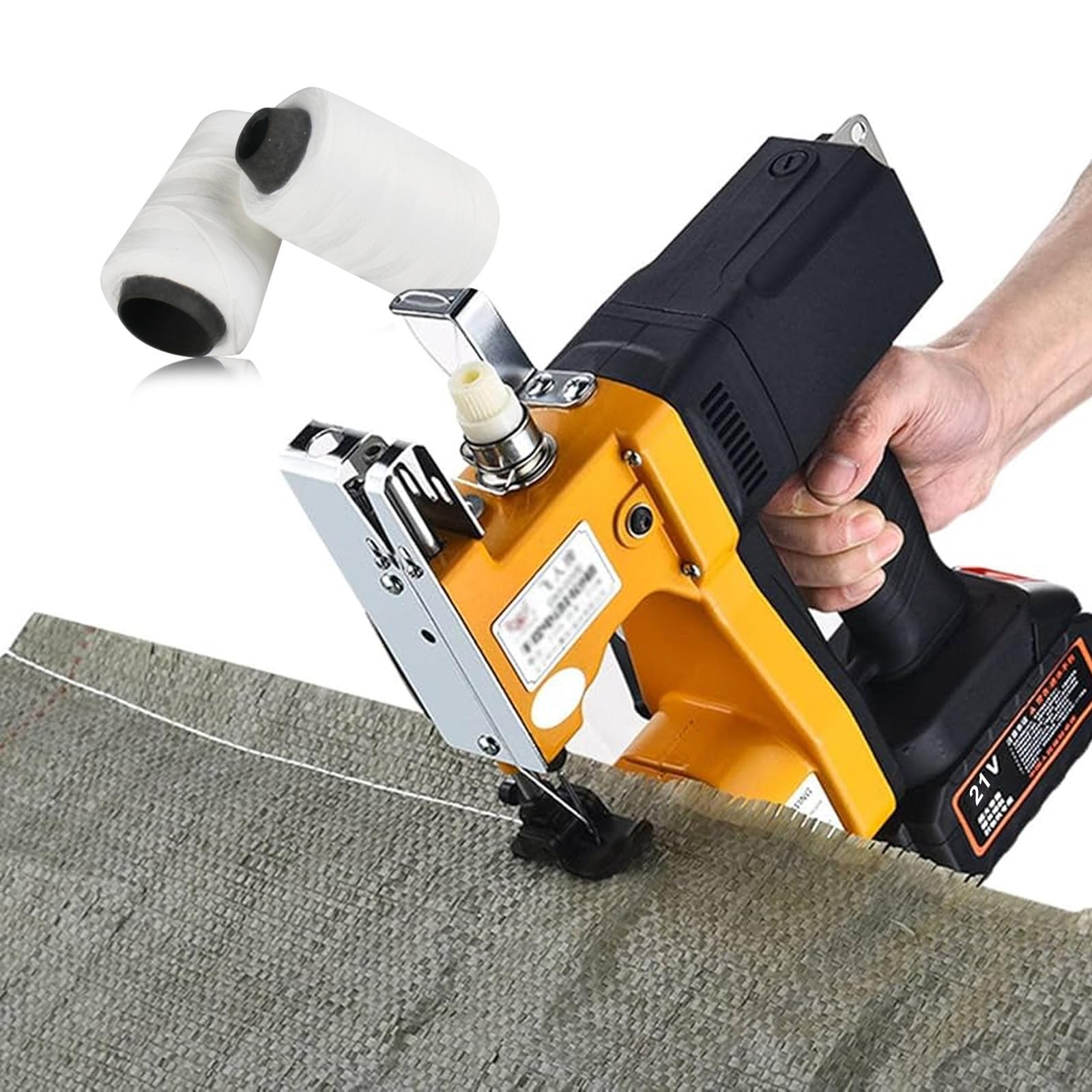 JKJZSALJ Handheld Sack Stitching Tool 21 V/36 V,With Automatic Cutting Blade,190 W/260 W Automatic Bag Stitcher Rechargeable,For Burlap Sack, Feed Sacks,190W-36V