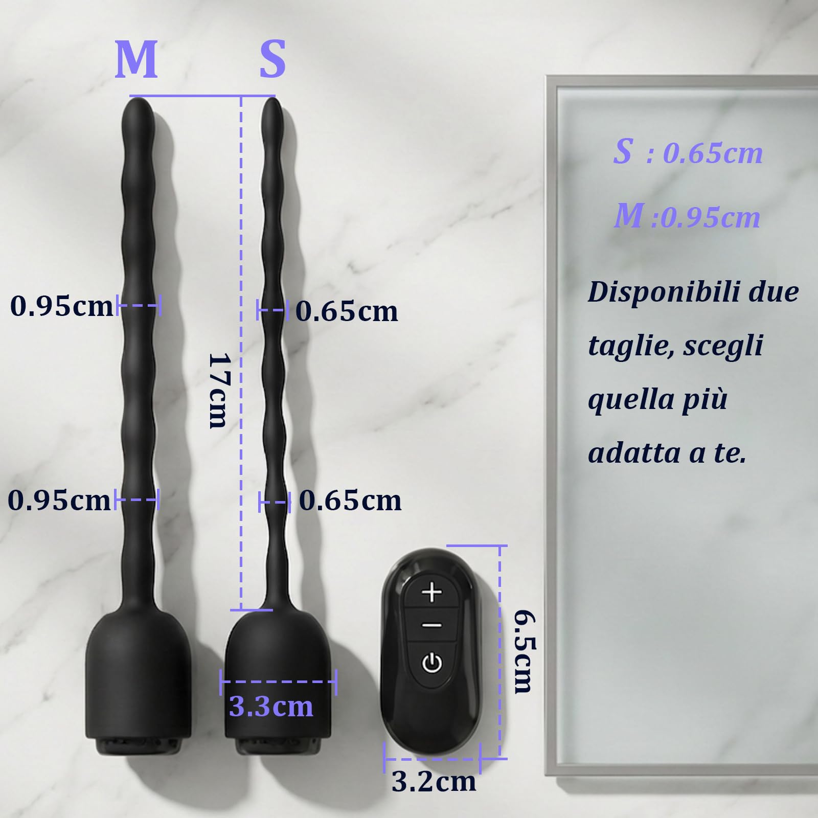 Elettrostimolatore Dilatatore Uretrale Masturbazione Prostatica, 6.5mm | Stimolazione Scossa Elettrica per Pene Plug 7 Modalità Sonda Uretrale Dilatatori Uretrali in Silicone Giocattoli Sessuali