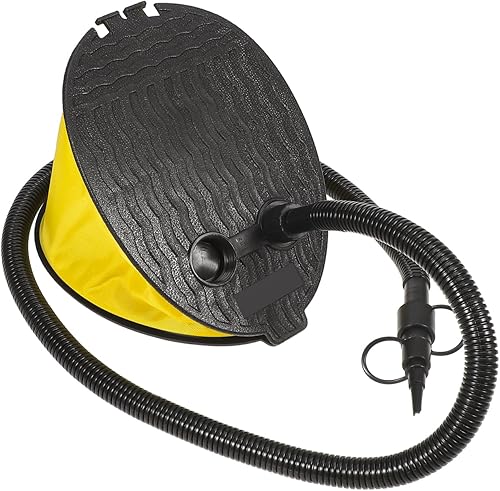 Ciieeo Bomba de inflado portátil con pie para globo de gas inflable, tapa de ventilación de PVC, fuelle de aire, pedal de cama de aire, pisar