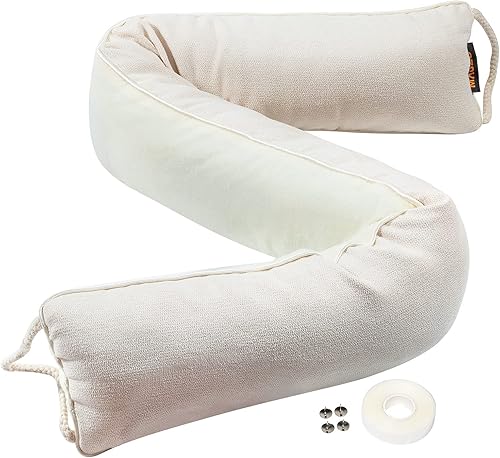 Miniatura 13 de MAGZO - Tapón de ruido para puerta; bloqueador de corrientes de aire, reductor de ruido, tapón de aire resistente para la parte inferior de la Gris