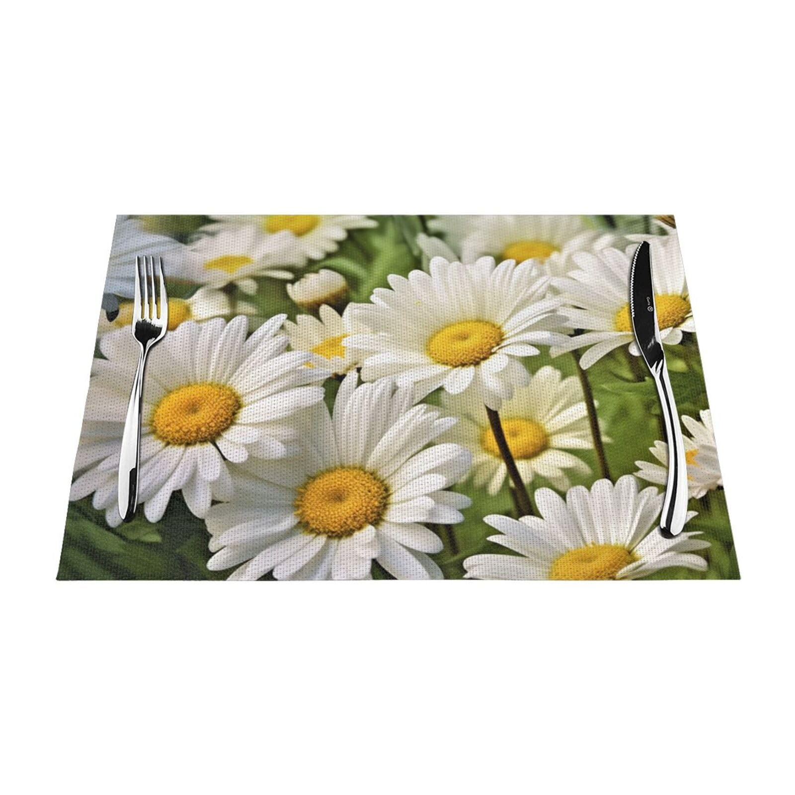 Sets de table imperméables en PVC tissé | Lot de tapis de table lavables pour salle à manger