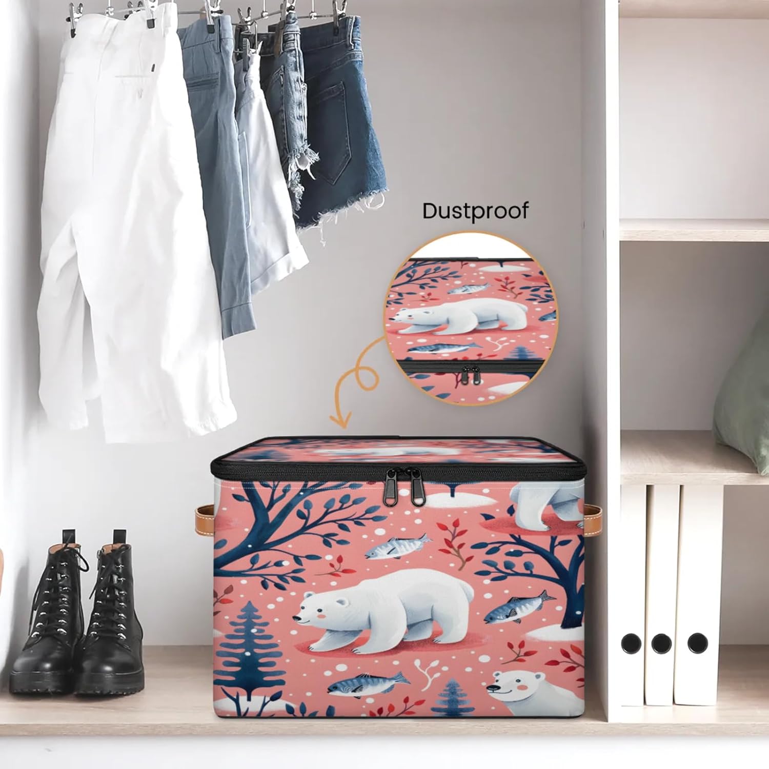 2-Pack Storage bins with lids - 26 quart organizer bins - Collapsible fabric storage bins with sturdy handles and double zipper tops - Versatile for home, toys, dorm rooms