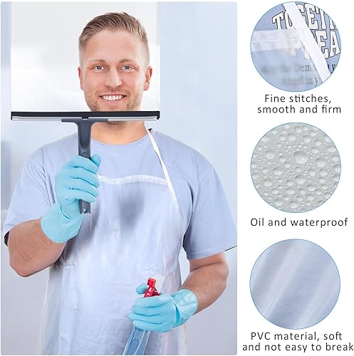 Miniatura 3 de JaGely 30 delantales de plástico impermeables, unisex, de 43 x 27 pulgadas, delantal de PVC resistente para lavavajillas, Halloween, cocina