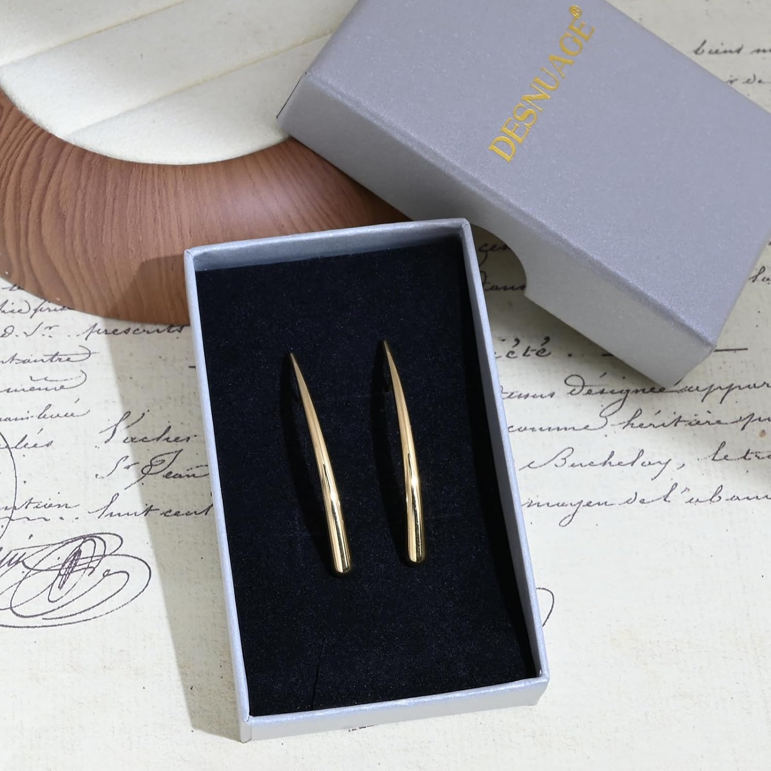 Long Strip Drop Earrings Stud 14K Gold Earrings for Women Minimalist Earrings Hypoallergenic Gold Dangle Earrings for Women Trendy - Image 7