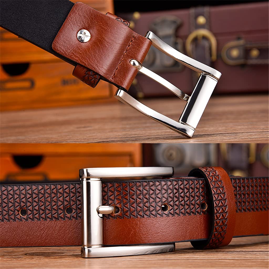 DESIGNER Belt Buckle Brown Leather Belt, Size M Reversible Leather Belt Brown 32 Mm 1.25 main image 2