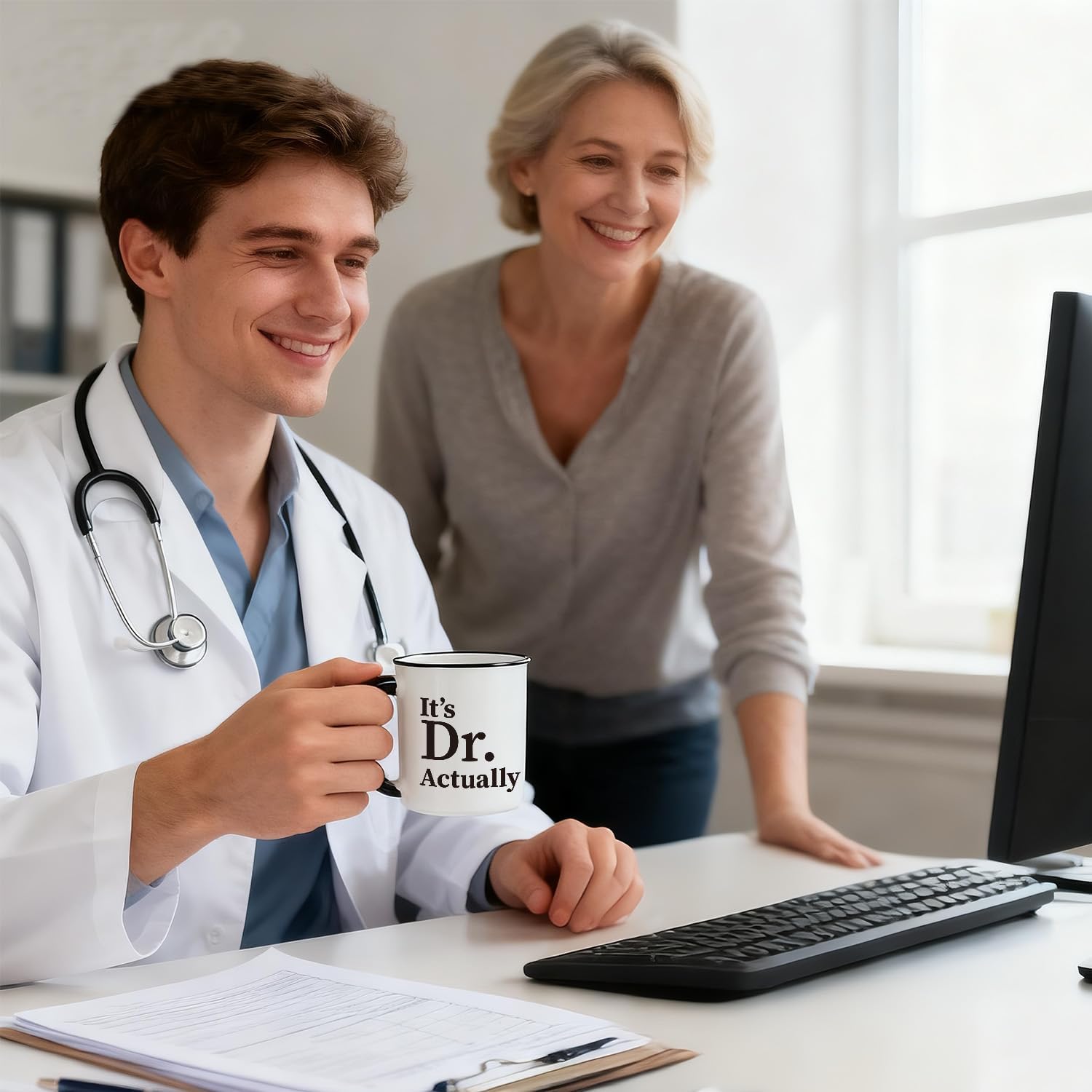 It's Dr Actually Coffee Mug 11OZ - Doctor Gifts for Phd Student Doctorate Degree Physician New Doctor, Christmas, Birthday Gifts for Coworker Friend Men Women - Image 3