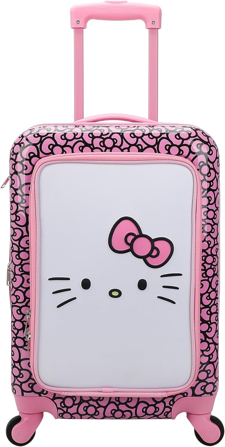 Bioworld Hello Kitty Face & Bow 20" Hardside Rolling Luggage