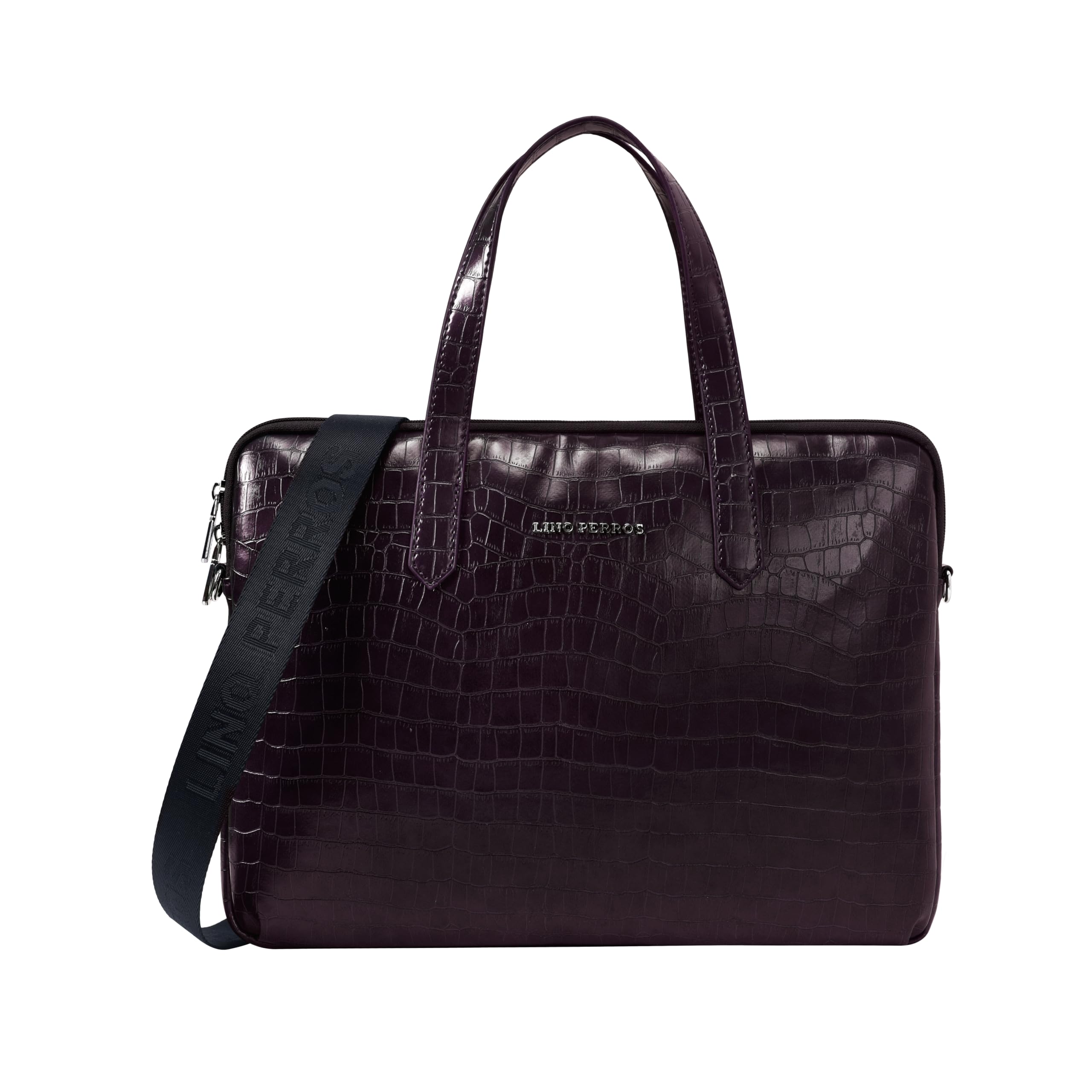 lino perros Womens Croco Brown Laptop Bag-picture-19